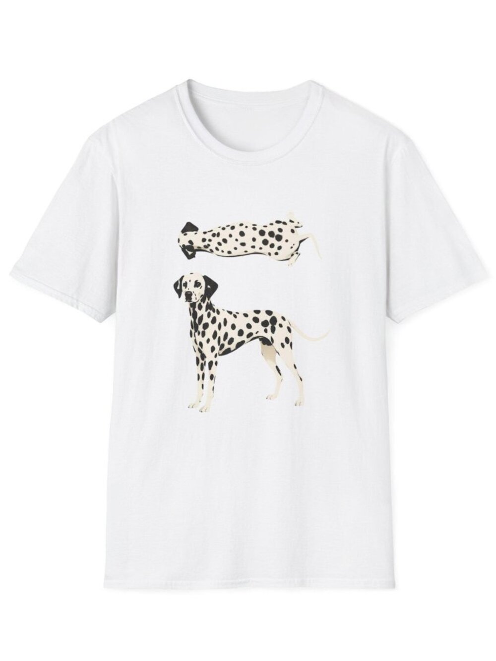 Dalmatian Illustration T-Shirt | Minimal Spotted Dog Graphic Tee